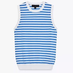 ZARA Sleeveless Knit Top – Blue & White Stripe